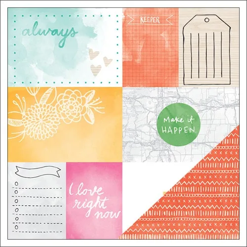 American Crafts Paper Sheet Emery Rise and Shine Collection by Amy Tangerine