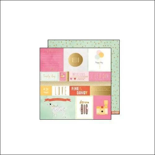 American Crafts Paper Sheet Fine and Dandy Fine and Dandy Collection by Dear Lizzy