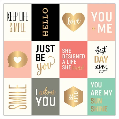 Pebbles Specialty Paper Gold Foil Accents Sweet Greetings Cottage Living Collection by Jen Hadfield
