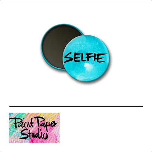 Scrapbook and More 1 inch Round Flair Badge Button Watercolor Selfie by Olya Schmidt