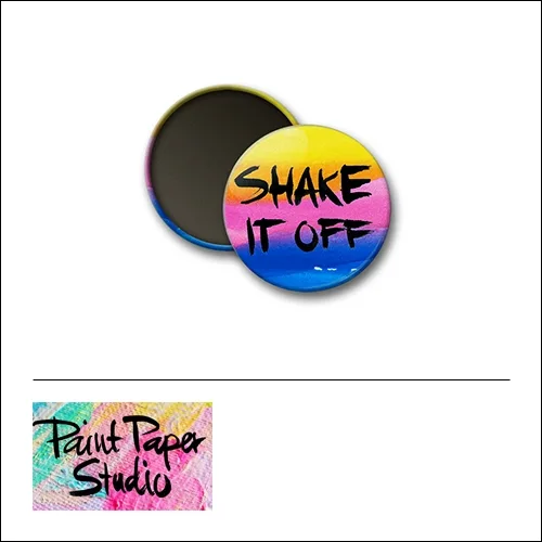 Scrapbook and More 1 inch Round Flair Badge Button Watercolor Shake It Off by Olya Schmidt