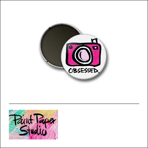 Scrapbook and More 1 inch Round Flair Badge Button Obsessed Camera by Olya Schmidt
