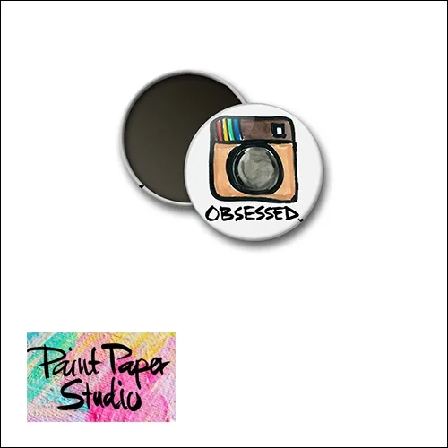 Scrapbook and More 1 inch Round Flair Badge Button Obsessed Instagram by Olya Schmidt