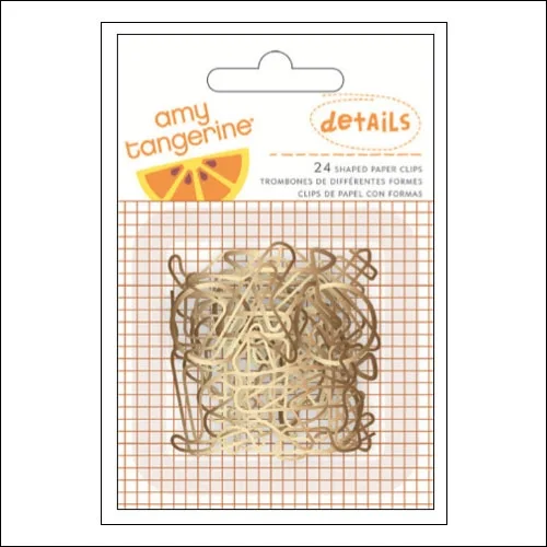 American Crafts Details Gold Shaped Paper Clips Set Rise and Shine Collection by Amy Tangerine