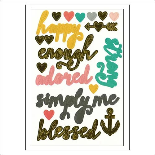 Simple Stories Sentiments Sticker Sheet I AM Collection