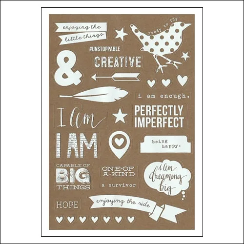 Simple Stories Clear White Stickers I AM Collection