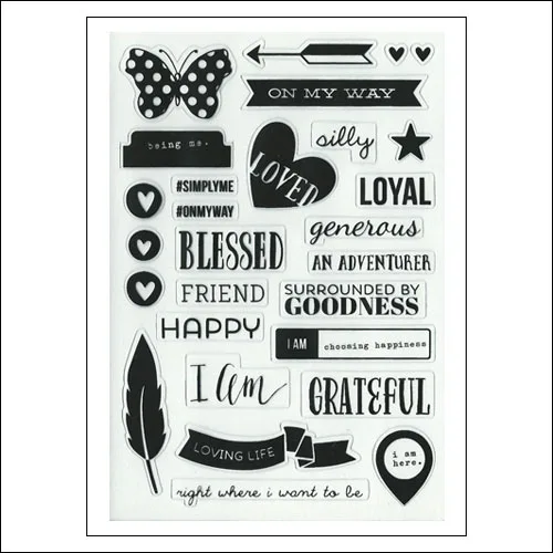 Simple Stories Clear Black Stickers I AM Collection