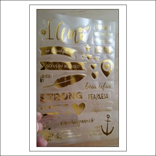 Simple Stories Clear Gold Foil Stickers I AM Collection