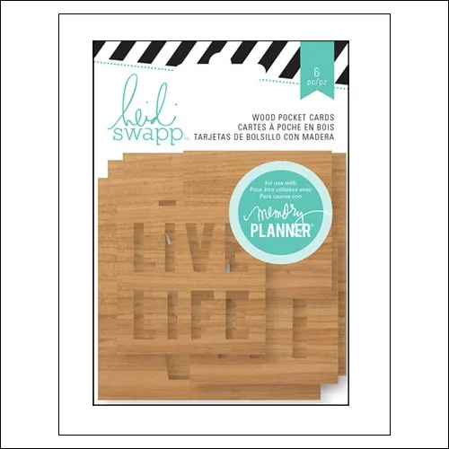 Heidi Swapp Wood Veneer Pocket Cards Hello Beautiful Memory Planner Collection