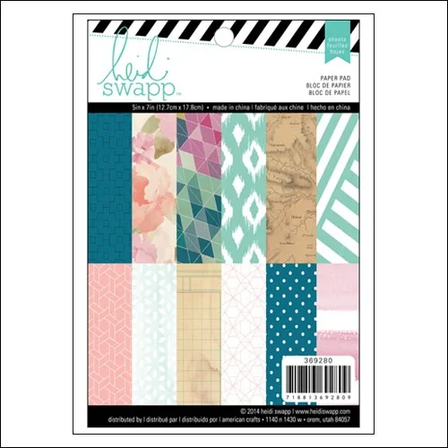 Heidi Swapp Patterned Paper Sheet Set 5x7 inches Wanderlust Collection