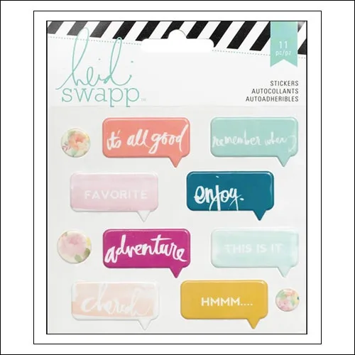 Heidi Swapp Puffy Speech Bubble Stickers Wanderlust Collection