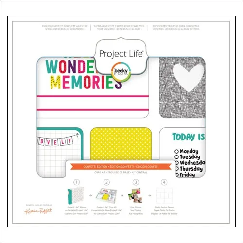 American Crafts Project Life 3×4 inches Core Kit Cards Set Confetti Edition Collection by Kristina Proffitt