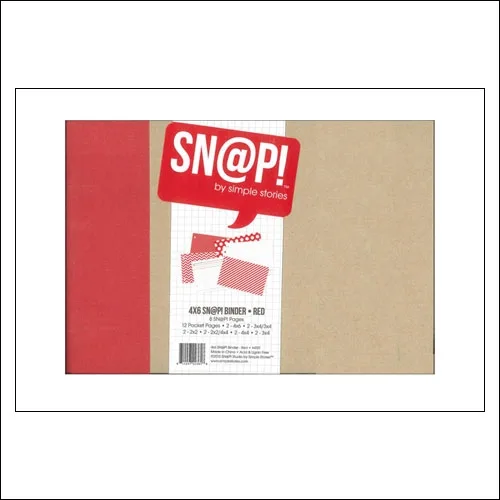 Simple Stories Snap Binder Album Red 4 x 6 inches Snap Studio Collection