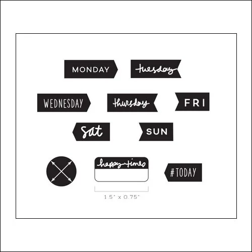 Evalicious Clear Stamp Set Weekday Banners