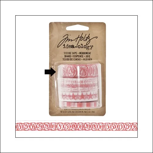 Idea-ology Tissue Tape Roll Merriment Numbers by Tim Holtz