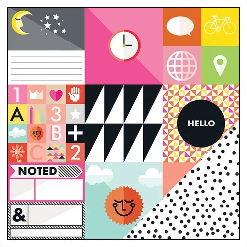 Studio Calico Cardstock Paper Sheet Paper 001 Seven Paper Amelia Collection