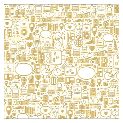 Studio Calico Specialty Paper Sheet Vellum Gold Foil Icons Seven Paper Amelia Collection