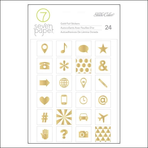 Studio Calico Gold Foil Icon Stickers Seven Paper Amelia Collection