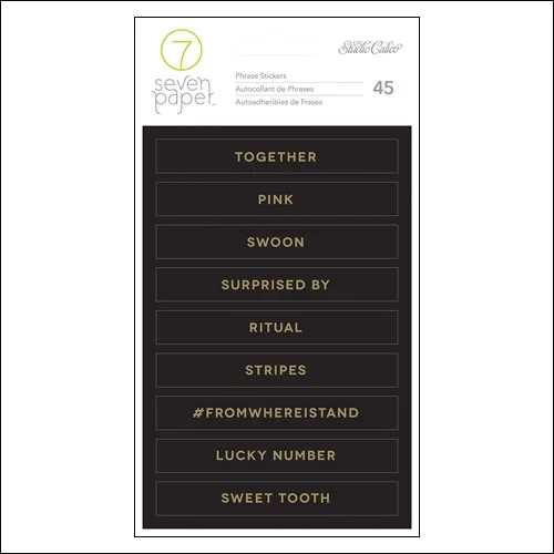 Studio Calico Gold Foil Black Phrase Stickers Seven Paper Amelia Collection