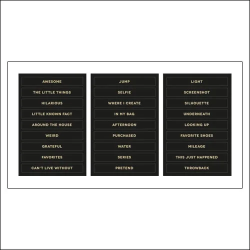 Studio Calico Gold Foil Black Phrase Stickers Seven Paper Amelia Collection
