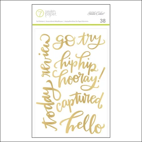 Studio Calico Gold Foil Phrase/Word Stickers Seven Paper Amelia Collection