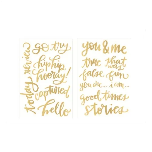 Studio Calico Gold Foil Phrase/Word Stickers Seven Paper Amelia Collection