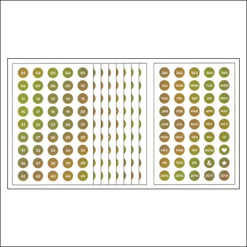 Studio Calico Gold Foil Round Number Stickers Seven Paper Amelia Collection