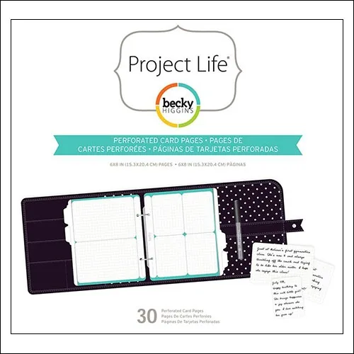American Crafts Project Life Perforated Card Pages 6 x 8 inches by Becky Higgins