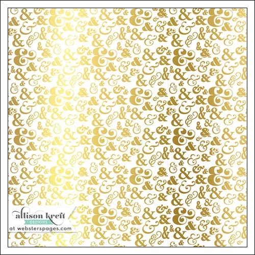 Websters Pages Vellum Paper Sheet Gold Foil Ampersands Collection by Allison Kreft