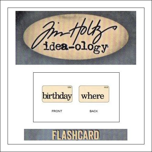 Advantus Idea-ology Elementary Mini Flash Card Birthday and Where by Tim Holtz