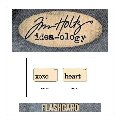 Advantus Idea-ology Elementary Mini Flash Card XOXO and Heart by Tim Holtz