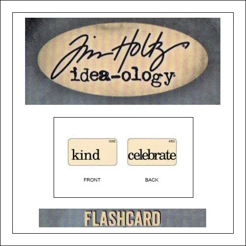 Advantus Idea-ology Elementary Mini Flash Card Kind and Celebrate by Tim Holtz