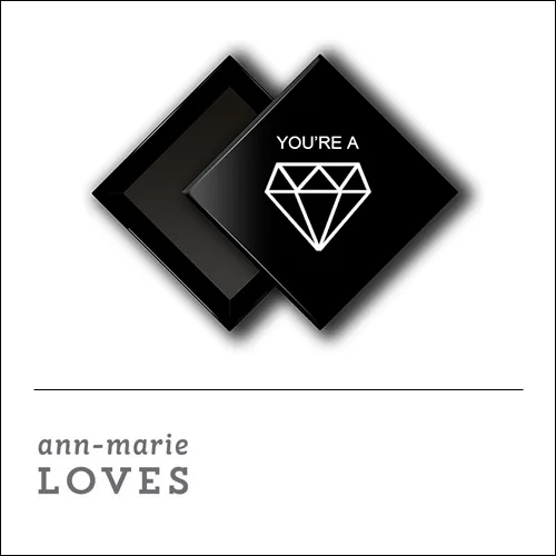 Scrapbook and More 1 inch Diamond Flair Badge Button Black You Are A Gem by Ann-Marie Loves
