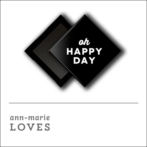 Scrapbook and More 1 inch Diamond Flair Badge Button Black Oh Happy Day by Ann-Marie Loves