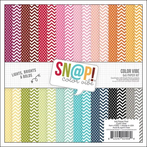 Simple Stories Paper Pad 6×6 inches Snap Color Vibe II Collection