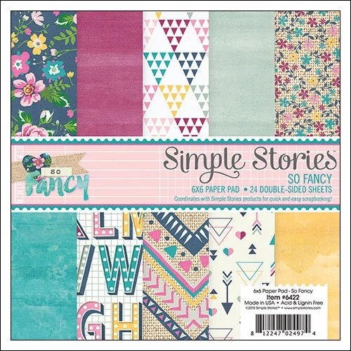 Simple Stories Paper Pad 6×6 inches So Fancy Collection