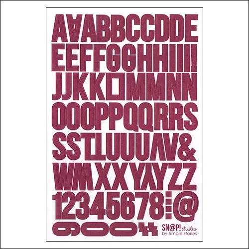 Simple Stories Snap Bolds Alphabet Letter Stickers Berry Snap Color Vibe Collection
