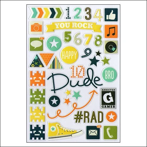 Simple Stories Clear Color Stickers So Rad Collection