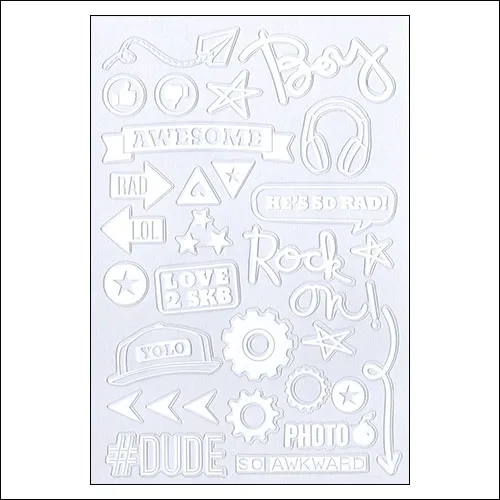 Simple Stories Clear White Stickers So Rad Collection