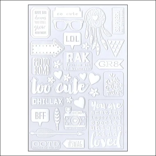 Simple Stories Clear White Stickers So Fancy Collection