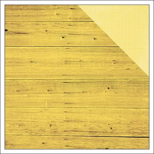 Simple Stories Paper Sheet Simple Basics Yellow Wood and Grid Summer Vibes Collection