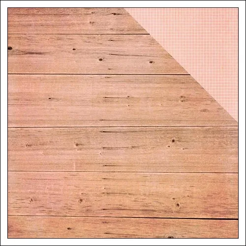 Simple Stories Paper Sheet Simple Basics Pink Wood and Grid Summer Vibes Collection