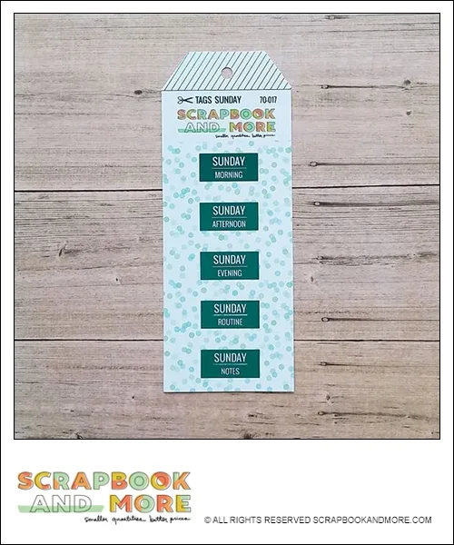 Scrapbook and More Exclusive Cardstock Cut Tags Sunday Confetti Teal Foil