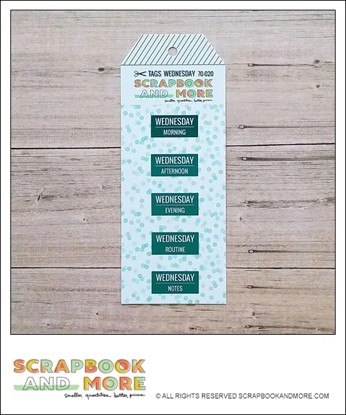 Scrapbook and More Exclusive Cardstock Cut Tags Wednesday Confetti Teal Foil