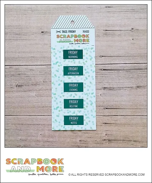 Scrapbook and More Exclusive Cardstock Cut Tags Friday Confetti Teal Foil