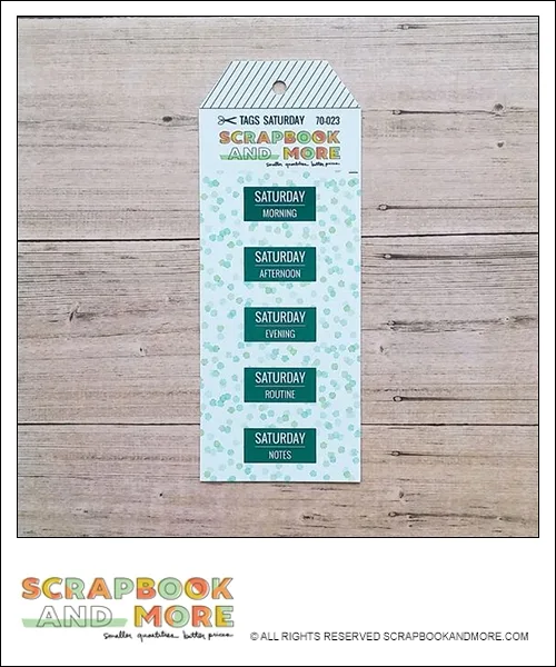Scrapbook and More Exclusive Cardstock Cut Tags Saturday Confetti Teal Foil