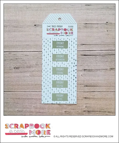 Scrapbook and More Exclusive Cardstock Cut Tags Friday Dotted Garland Silver Foil