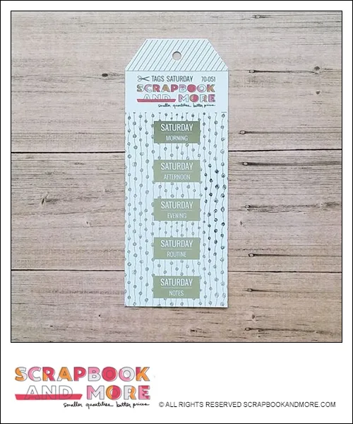 Scrapbook and More Exclusive Cardstock Cut Tags Saturday Dotted Garland Silver Foil