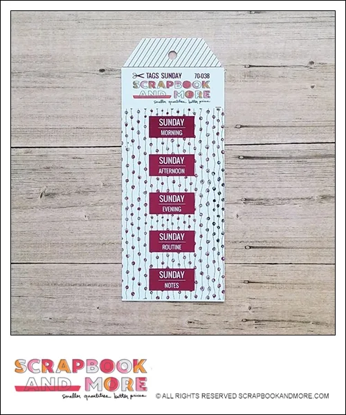 Scrapbook and More Exclusive Cardstock Cut Tags Sunday Dotted Garland Hot Pink Foil