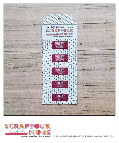 Scrapbook and More Exclusive Cardstock Cut Tags Tuesday Dotted Garland Hot Pink Foil